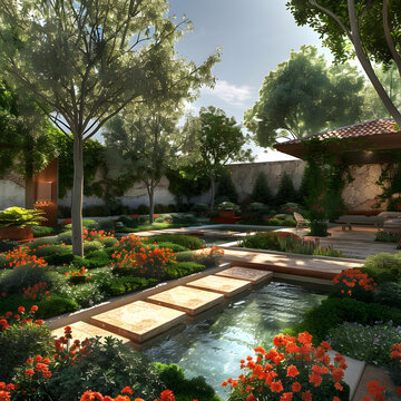 園林噴泉流水 自然與藝術的完美融合